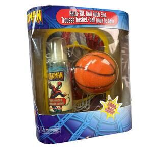 Vintage NIB Spiderman Bath-Kit Ball Bath Set basketball complete w/ foam soap
